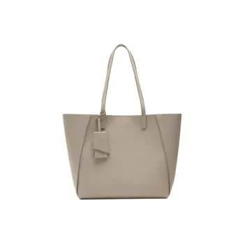 ZARA Polyurethane Tote Bag Shopping Bag Shoulder Bags Women's Gray