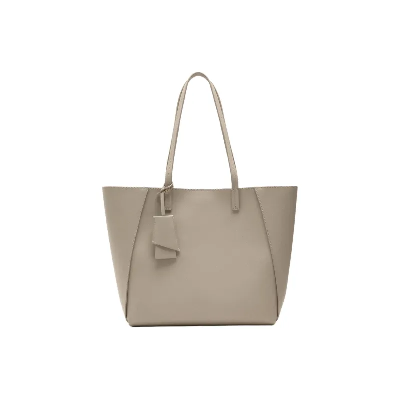 ZARA Polyurethane Tote Bag Shopping Bag Shoulder Bags Women's Gray-0