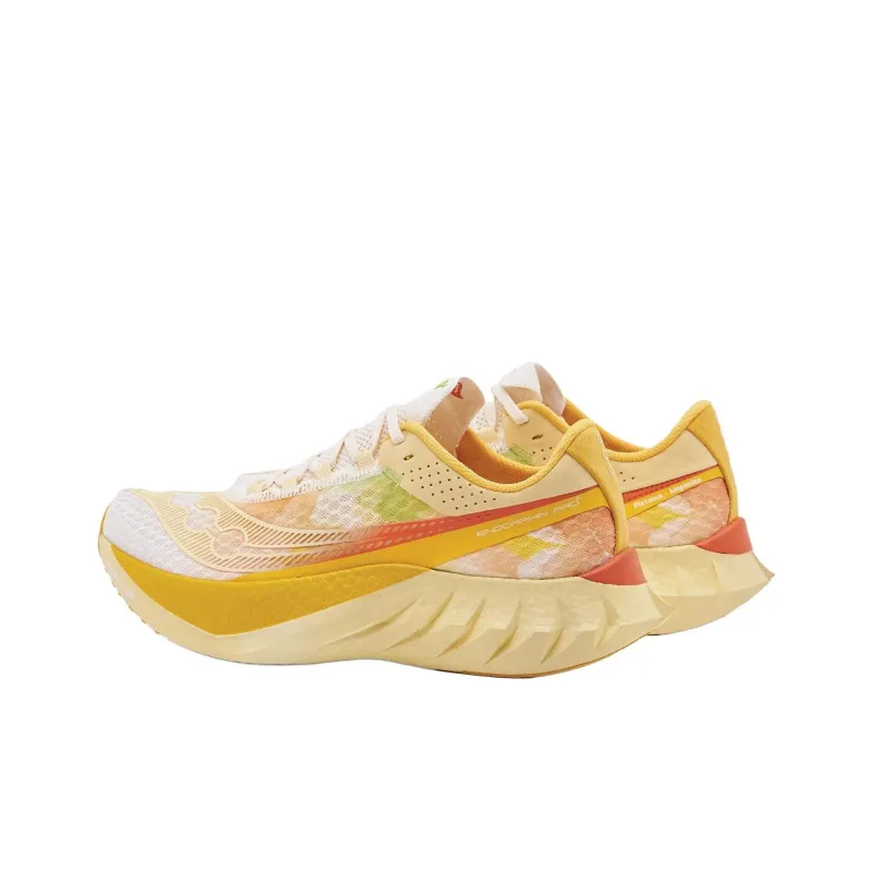 Saucony Endorphin Pro 4 Cushioned Slip Resistant Low Top Running Shoes Men's Beige Yellow-1