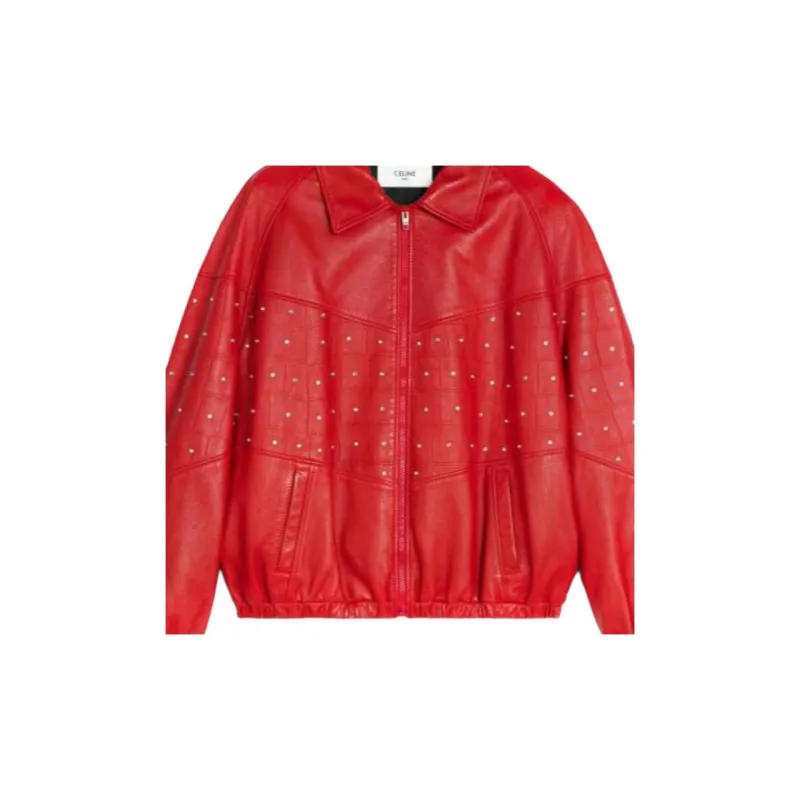 CELINE SS23 Leather Jackets Coats Men's Red-5