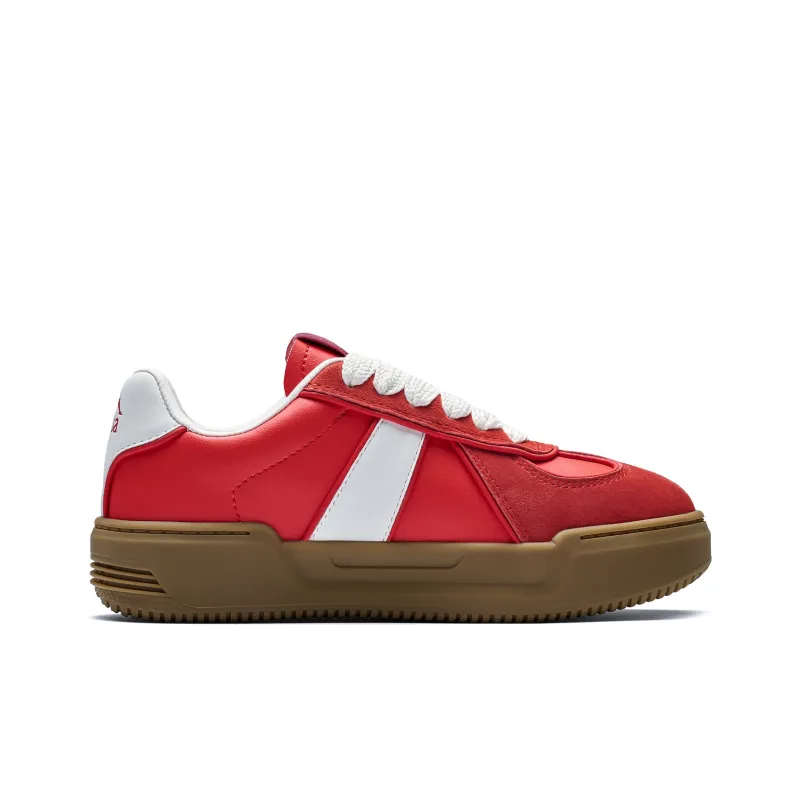 Kappa Anti Slip Wear Resistant Low Top Skateboard Shoes Women's Red-1