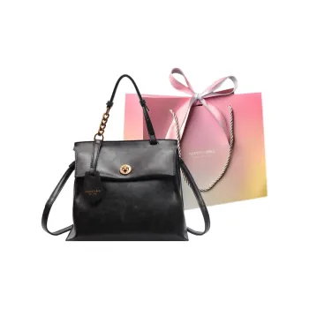 Yalu PU Portable One Shoulder Backpack Women's Dark Tea/Ecru/Brown/Coffee
