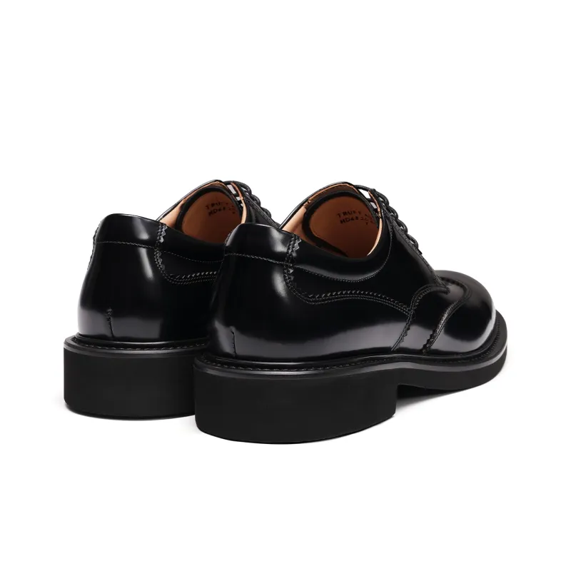 TRUFFAUT Italian Version Highlight Derby Shoes Casual Shoes Men's Black-2