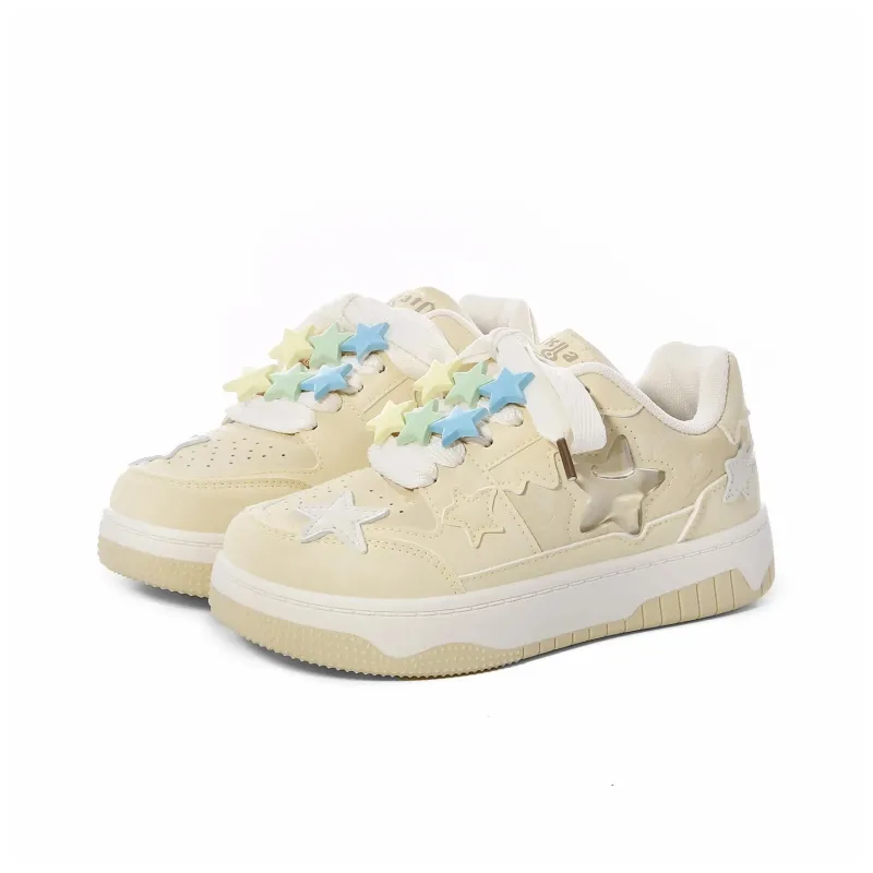 OAOQ Cushioning, Abrasion Resistant, Lightweight, And Breathable Low Top Skateboard Shoes Women's-6