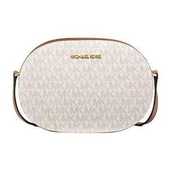 MICHAEL KORS Jet Set Travel Canvas Shoulder Bag Crossbody Bag Medium Size Women's Vanilla