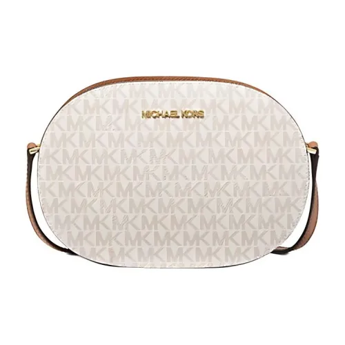 MICHAEL KORS Jet Set Travel Canvas Shoulder Bag Crossbody Bag Medium Size Women's Vanilla