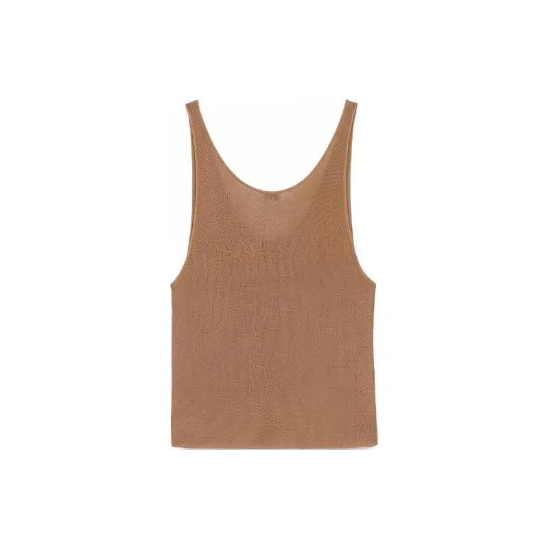 SAINT LAURENT Tank Tops Women's Khaki-1