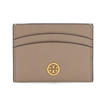 TORY BURCH Leather Card Holder Women's Gray
