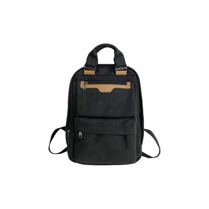 NOMK Canvas Handheld Backpack Unisex Black/Army Green/Green/Ecru/Purple-0