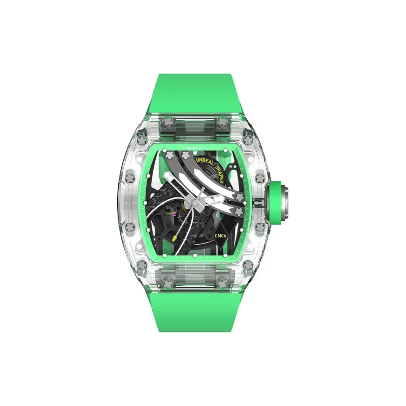 CRONUSART Crystal Fantasy Automatic Mechanical Movement Eco Friendly Fluoroelastomer Strap Watch Unisex Cut Out Dial-25