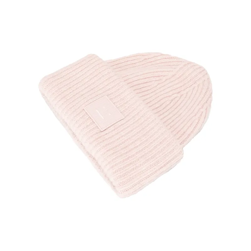 Acne Studios Face patch Ribbed knit Beanie-2