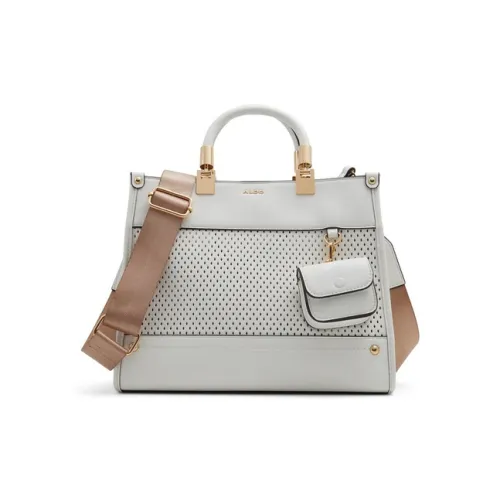 ALDO Artificial Leather Handbag Medium Size Women's White/Dark Beige