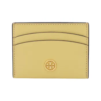 TORY BURCH Robinson Leather Card Holder Women's Yellow