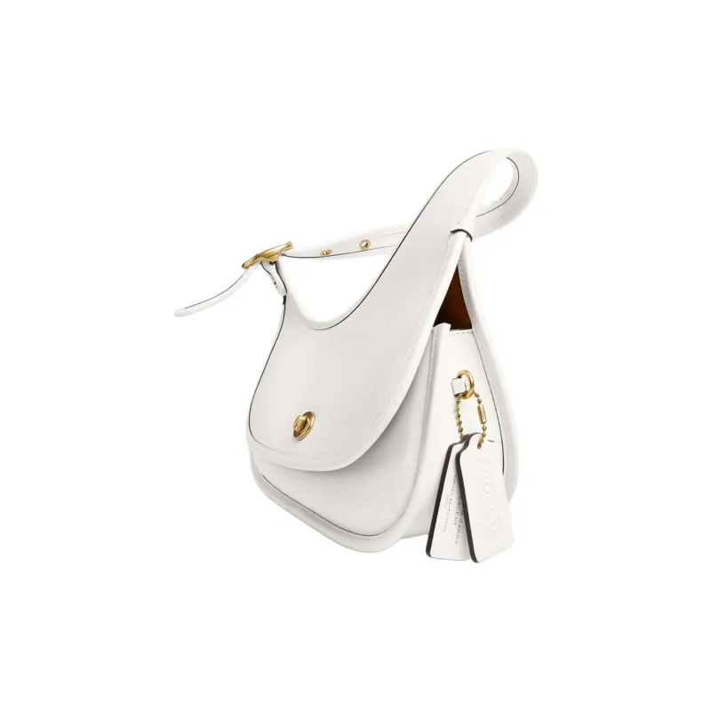 COACH Cashin Cow Leather Shoulder Bag Tubas Women's Chalk White-3