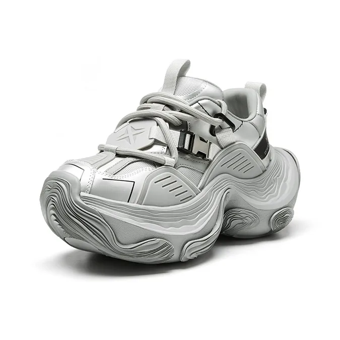 XMZY Dune Series Sandalwood Height Increasing Wear-Resistant Low-Top Chunky Sneakers Unisex-40
