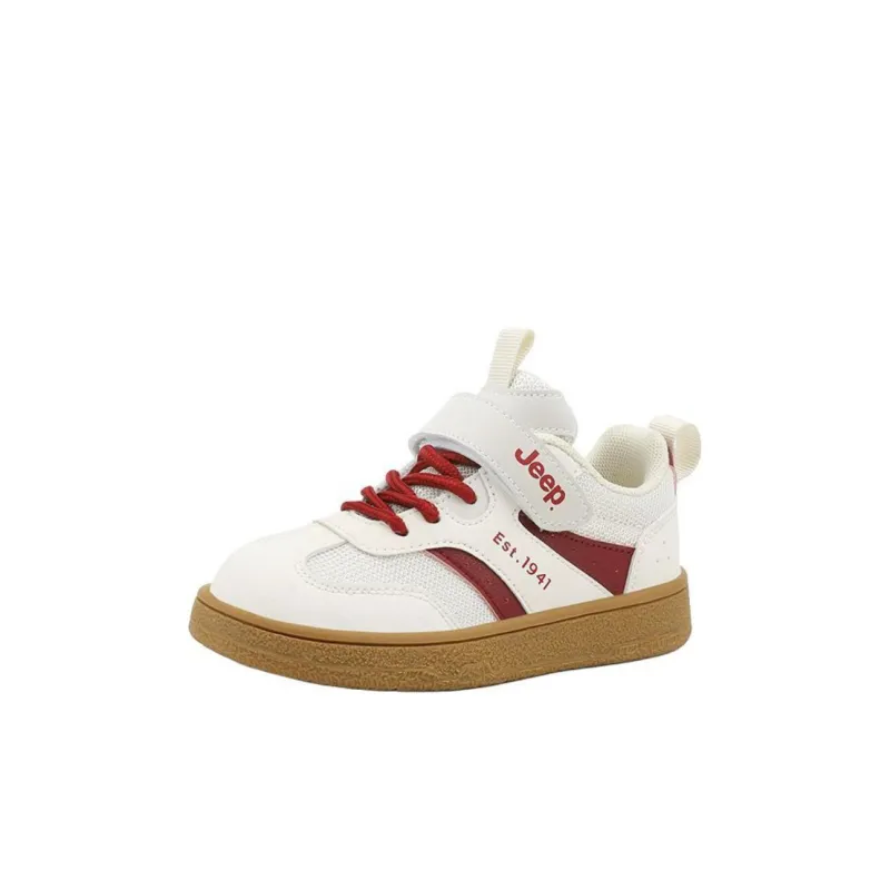 Jeep Anti Slip And Wear Resistant Breathable Kids' Skateboarding Shoes White Red Kids'-1