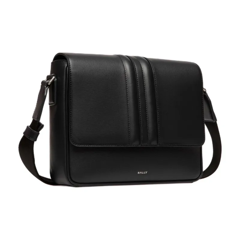 BALLY MYTHOS Regenerated Cow Leather Shoulder Bag Crossbody Bag Men's Black-5