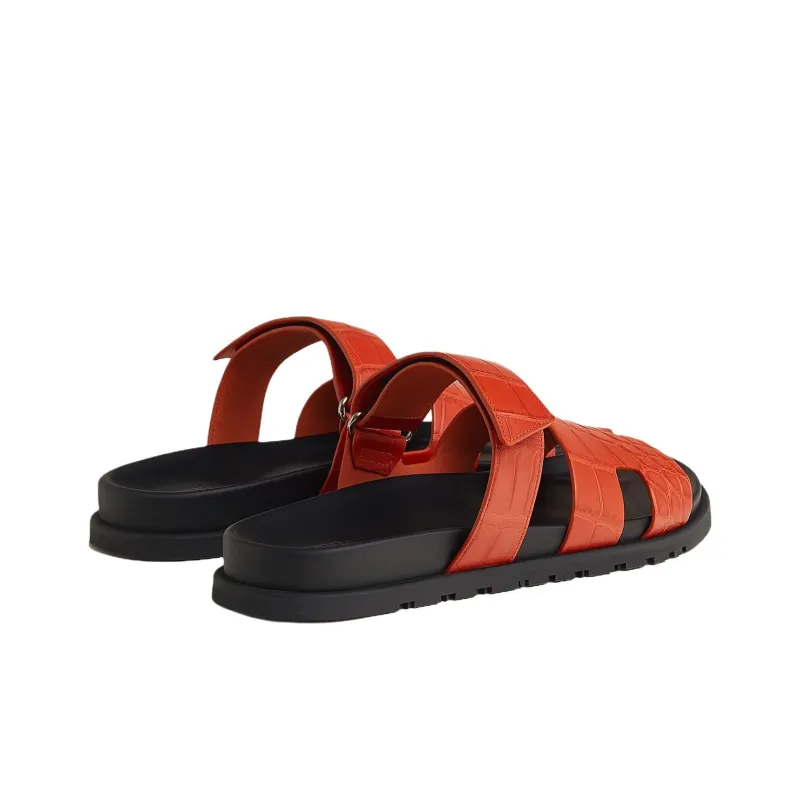 HERMES Chypre Slide Slippers Men's Orange-3