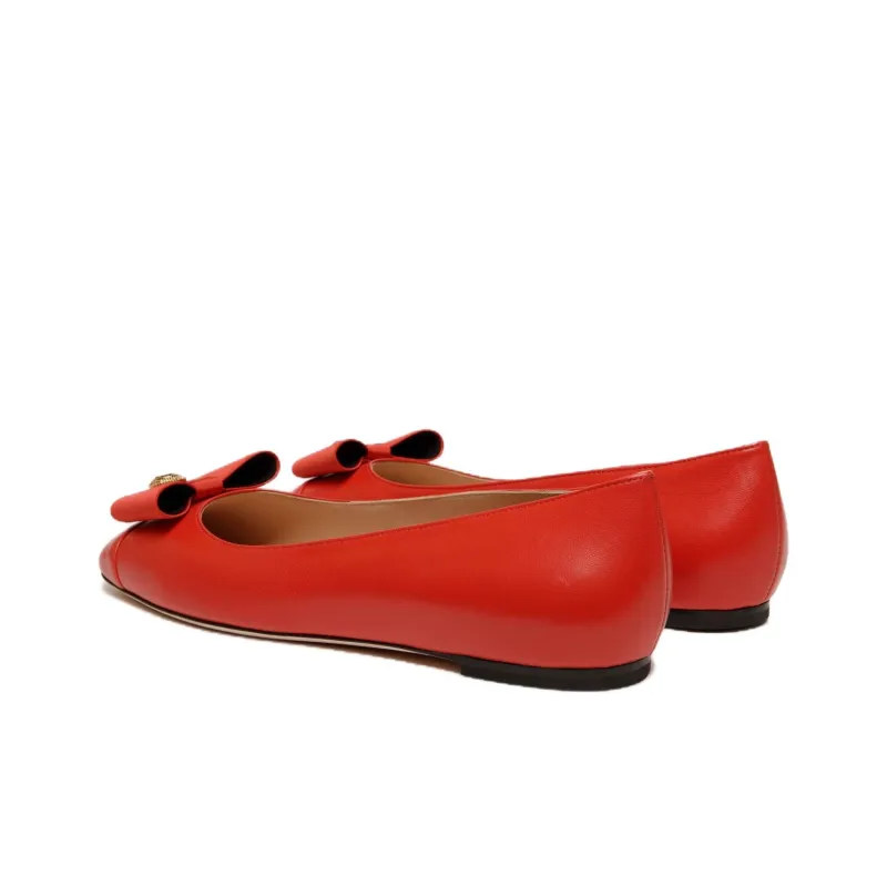 BALLY B Bow Casual Single Shoes Women's Red-4