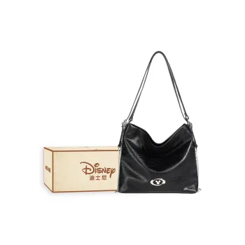 Disney Mickey Series PU One Shoulder/Backpack Unisex Black/Apricot