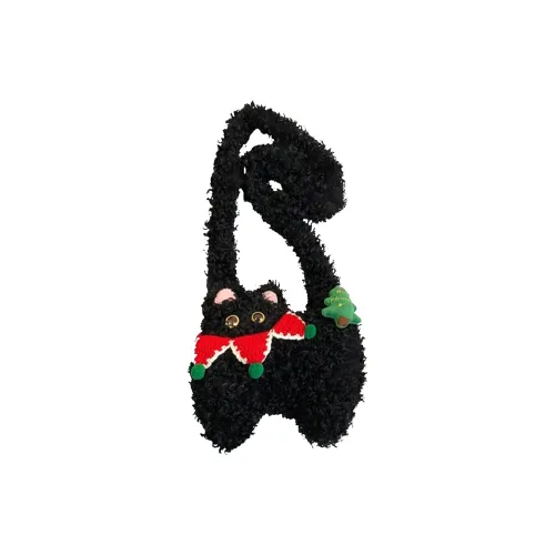 Kaka Tree Woolen Shoulder Bag, Crossbody Bag, Handbag Unisex Black/Khaki