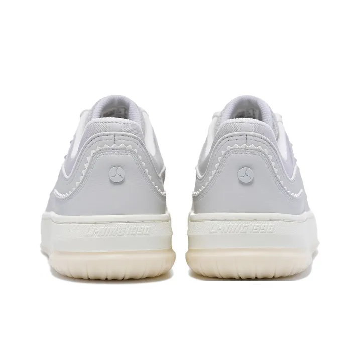 LI-NING 1990 Classic Collection Coverage Cushioning Low-Top Skateboard Shoes Women's Drip Gray-4