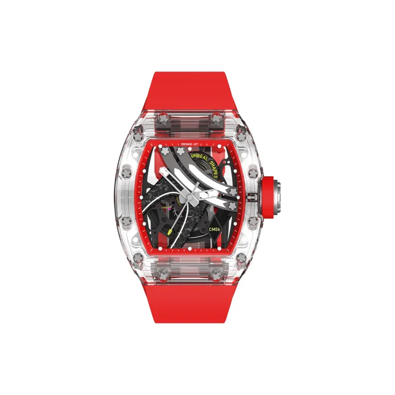 CRONUSART Crystal Fantasy Automatic Mechanical Movement Eco Friendly Fluoroelastomer Strap Watch Unisex Cut Out Dial-19