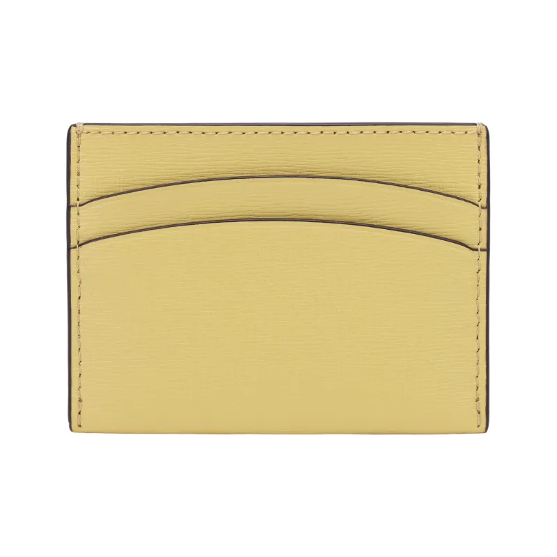 TORY BURCH Robinson Leather Card Holder Women's Yellow-2