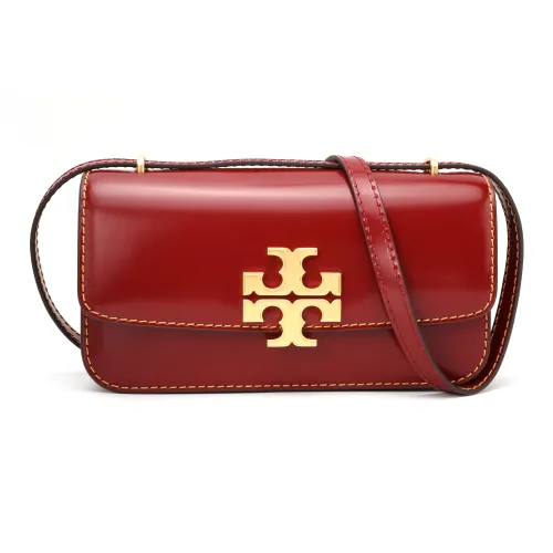TORY BURCH Eleanor Cow Leather Envelope Bag Shoulder Bags Small Size Women's Brick Red