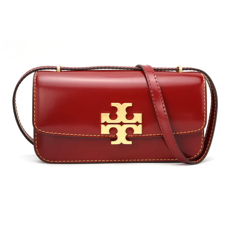 TORY BURCH Eleanor Cow Leather Envelope Bag Shoulder Bags Small Size Women's Brick Red-0