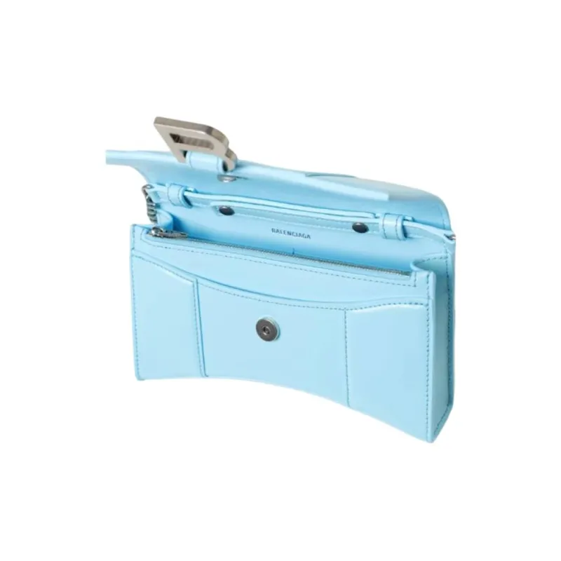 Balenciaga Tamed Calfskin Wallet Women's Sea Blue-4