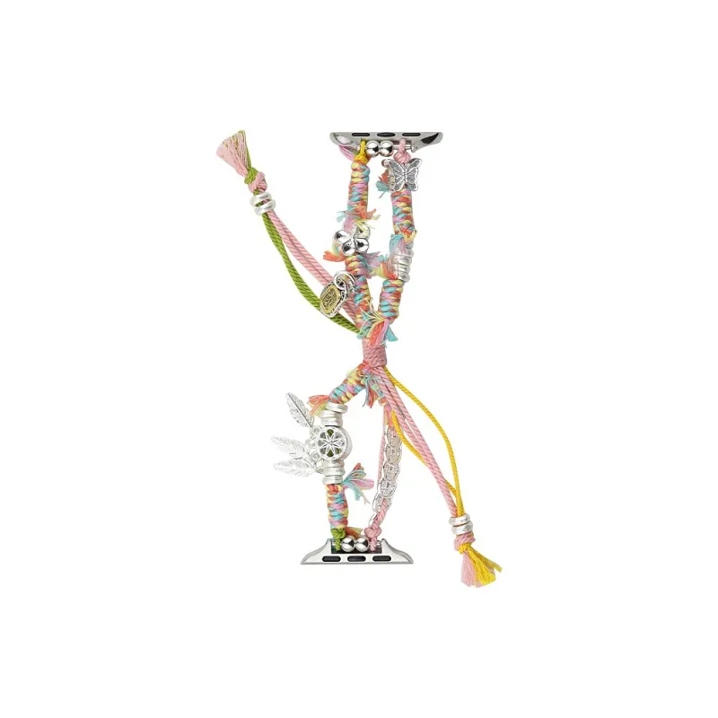 Warbler Dew Apple Compatibility Watch Band Woven Pull Cord Material-3