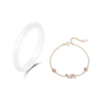 JOYDINNY Glass Cat Eye Bangles Women's