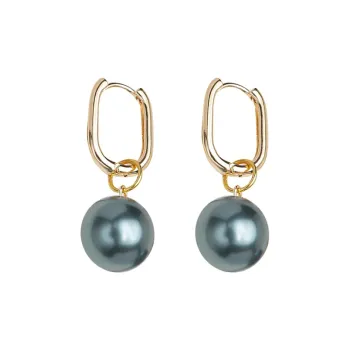 NATURALLYJOJO Shell Pearl Earrings Women's Green/Purple