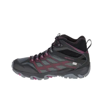 MERRELL Moab Slip Resistant, Abrasion Resistant, Waterproof Mid Top Hiking Shoes Women's Black Purple
