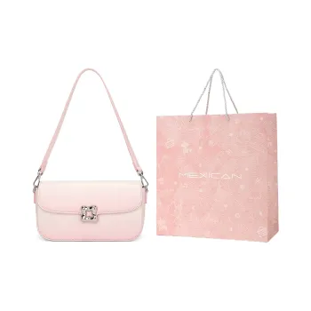MEXICAN Polyurethane Crossbody Bag Regular Women's Gradient Pink/Black/Ecru