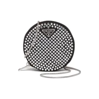 PRADA Crystal Shoulder Bag, Crossbody Bag Women's Black