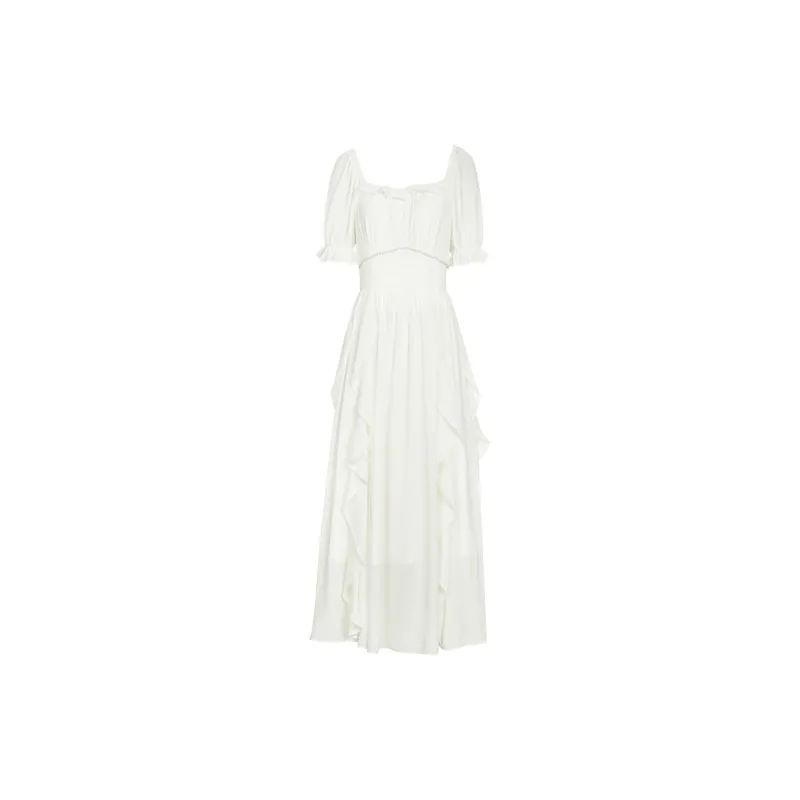 Vine Color Short Sleeved Dress Women's-6