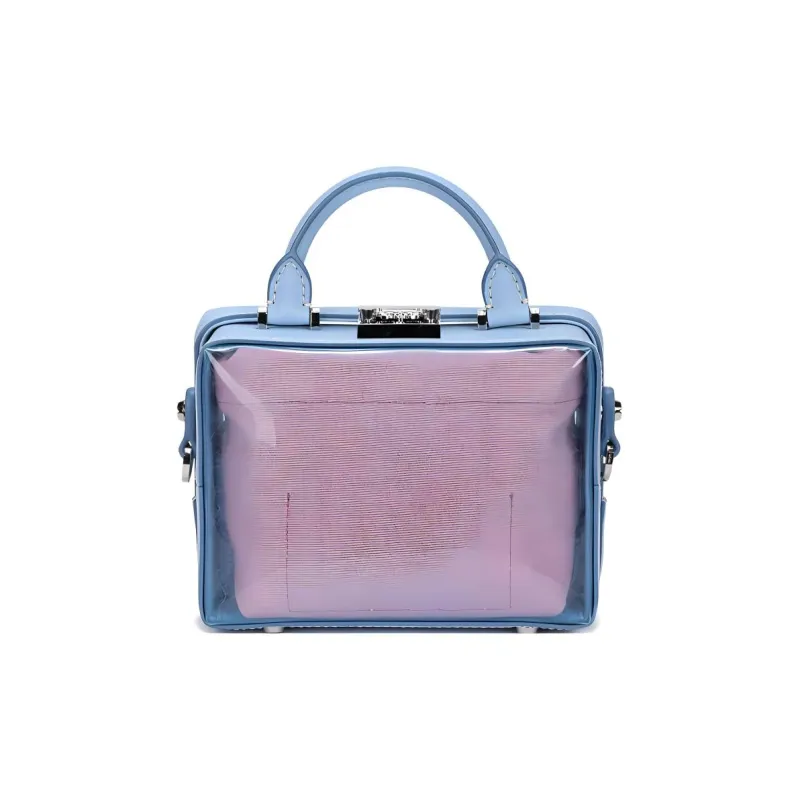 MCM Soft Berlin Visetos Leather Crossbody Bag Women's Blue Pink-2