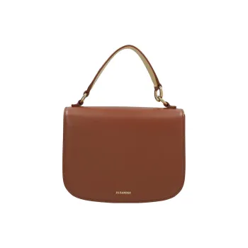 JIL SANDER Calfskin Shoulder Bag, Crossbody Bag, Handbag Medium Size Women's Brown