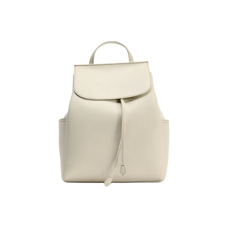 ZARA Polyurethane Backpack Women's Beige-0