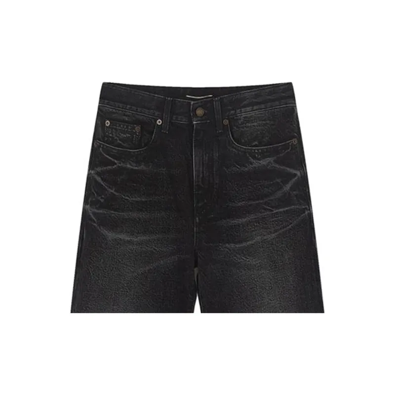 SAINT LAURENT Denim Shorts Men Black-2