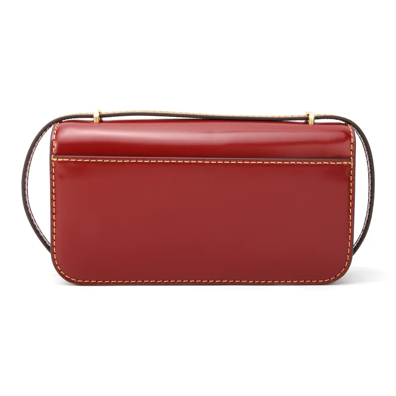 TORY BURCH Eleanor Cow Leather Envelope Bag Shoulder Bags Small Size Women's Brick Red-2