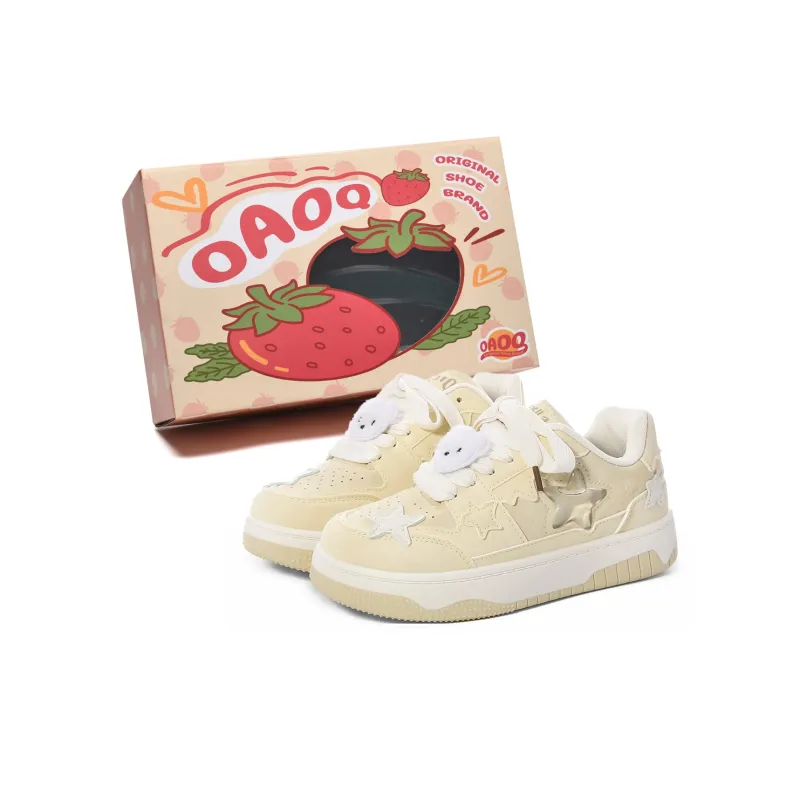 OAOQ Cushioning, Abrasion Resistant, Lightweight, And Breathable Low Top Skateboard Shoes Women's-2