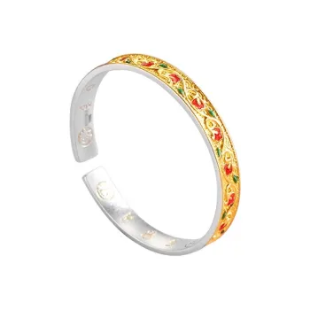 Wylyp 999 Fine Silver Bangles Women's