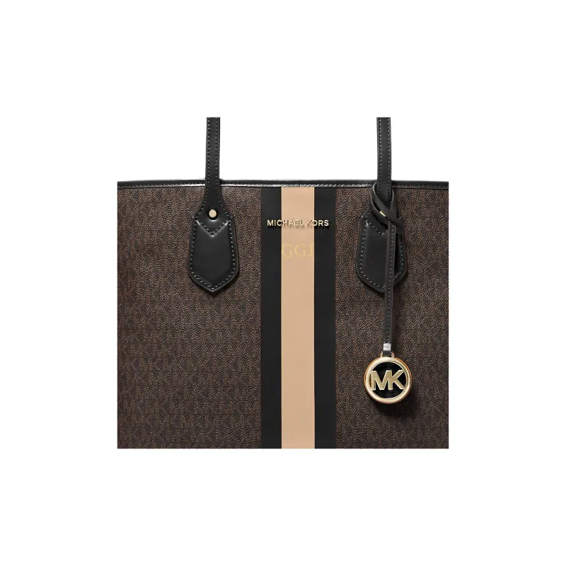 MICHAEL KORS MICHAEL KORS Luggage Collection Canvas Mother And Child Tote Bag Shopping Bag Handbag Women's Dark Brown-4
