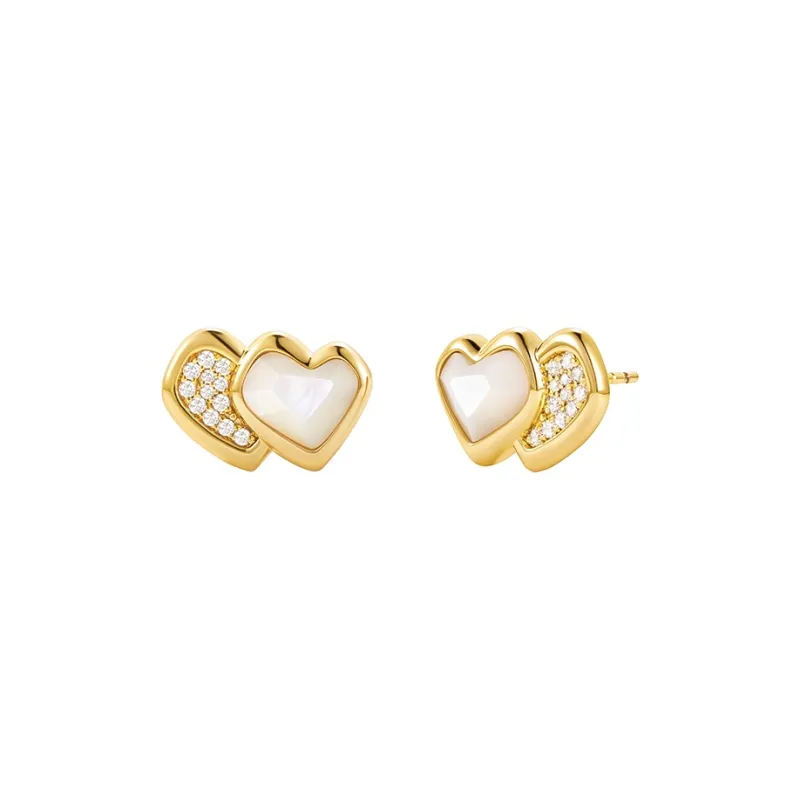 Amber Lollipop AMOUR Collection Shell Stud Earrings Women's-0