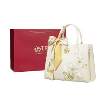 Pmsi Cow Leather Crossbody One Shoulder Handbag Medium Size Women's Ecru