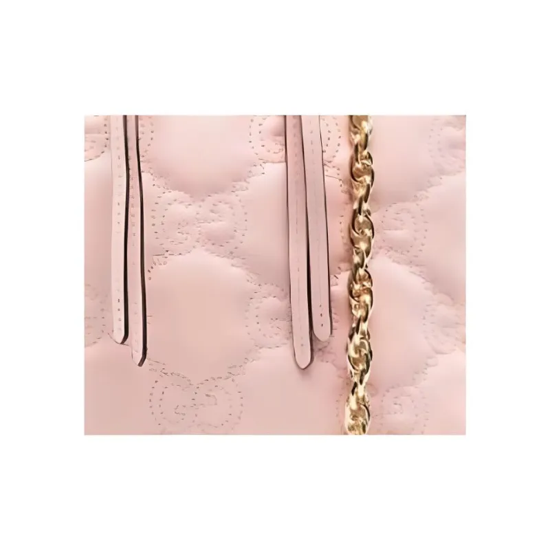 GUCCI Ophidia Leather Shoulder Bag Small Size Women's Light Pink-7