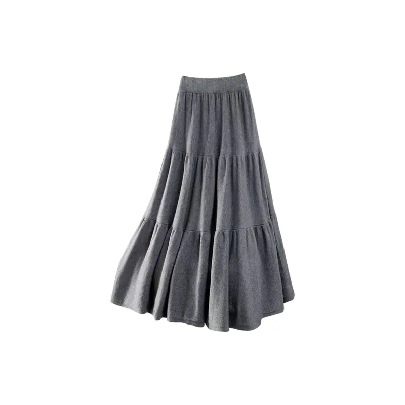 Ya Sheep People Casual Long Skirts Women's Dark Gray-6